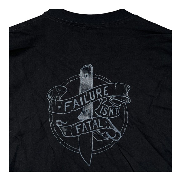 Petes Pirate Life T Shirt Failure Isn’t Fatal Peter McKinnon Black Dagger sz M - Picture 3 of 3